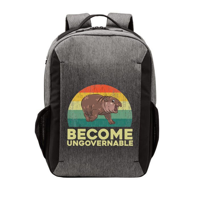 Become Ungovernable Funny Baby Hippo Moo Deng Funny Saying Vector Backpack