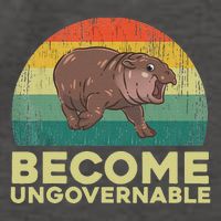 Become Ungovernable Funny Baby Hippo Moo Deng Funny Saying Vector Backpack