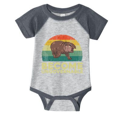 Become Ungovernable Funny Baby Hippo Moo Deng Funny Saying Infant Baby Jersey Bodysuit