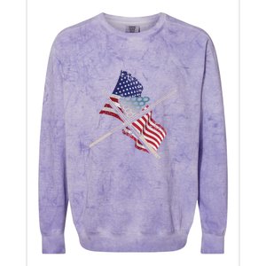 Billiards Usa Flag Billiards Dad Gift For Father’s Day Colorblast Crewneck Sweatshirt