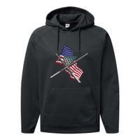 Billiards Usa Flag Billiards Dad Gift For Father’s Day Performance Fleece Hoodie