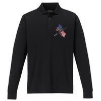 Billiards Usa Flag Billiards Dad Gift For Father’s Day Performance Long Sleeve Polo