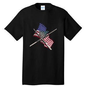 Billiards Usa Flag Billiards Dad Gift For Father’s Day Tall T-Shirt