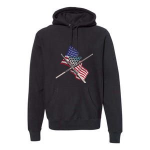 Billiards Usa Flag Billiards Dad Gift For Father’s Day Premium Hoodie