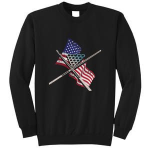 Billiards Usa Flag Billiards Dad Gift For Father’s Day Tall Sweatshirt