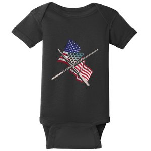 Billiards Usa Flag Billiards Dad Gift For Father’s Day Baby Bodysuit