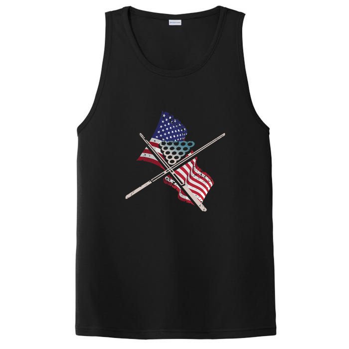 Billiards Usa Flag Billiards Dad Gift For Father’s Day PosiCharge Competitor Tank