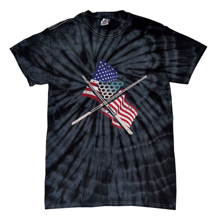 Billiards Usa Flag Billiards Dad Gift For Father’s Day Tie-Dye T-Shirt