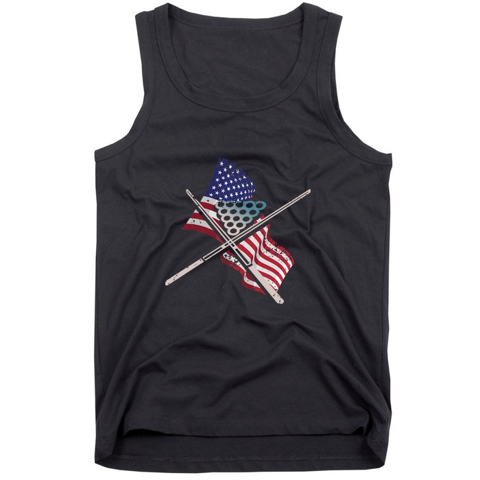 Billiards Usa Flag Billiards Dad Gift For Father’s Day Tank Top