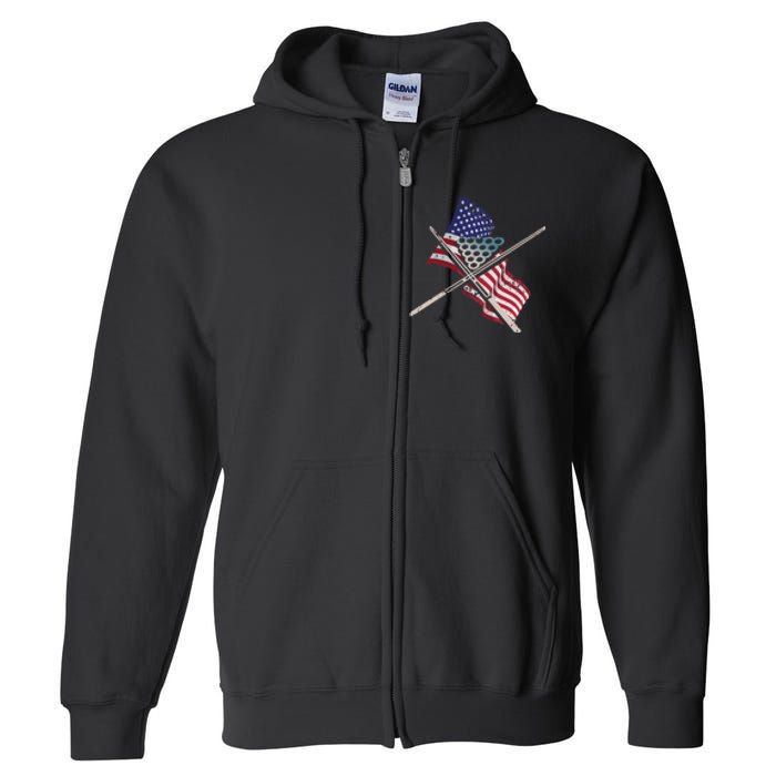 Billiards Usa Flag Billiards Dad Gift For Father’s Day Full Zip Hoodie