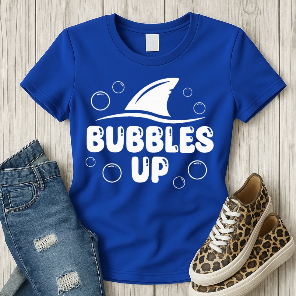 Bubbles Up funny Shark Bubbles Up  Womens T-Shirt