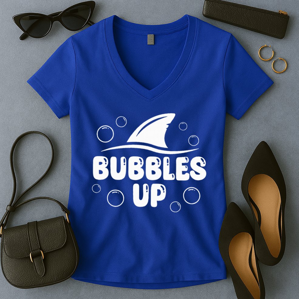 Bubbles Up funny Shark Bubbles Up  Women's V-Neck T-Shirt
