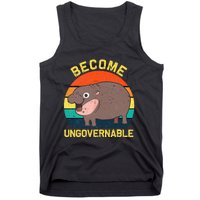 Become Ungovernable Funny Baby Hippo Moo Deng Funny Saying Tank Top