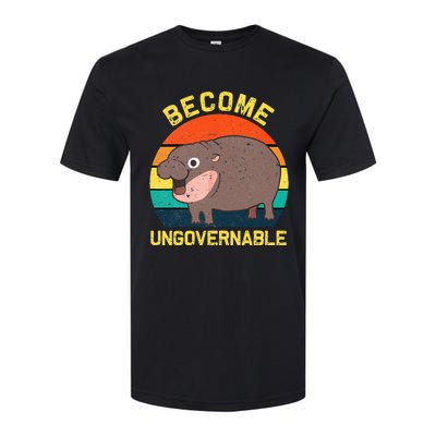 Become Ungovernable Funny Baby Hippo Moo Deng Funny Saying Softstyle CVC T-Shirt