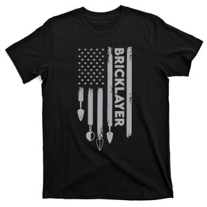 Bricklayer USA Flag America Brick Masonry T-Shirt