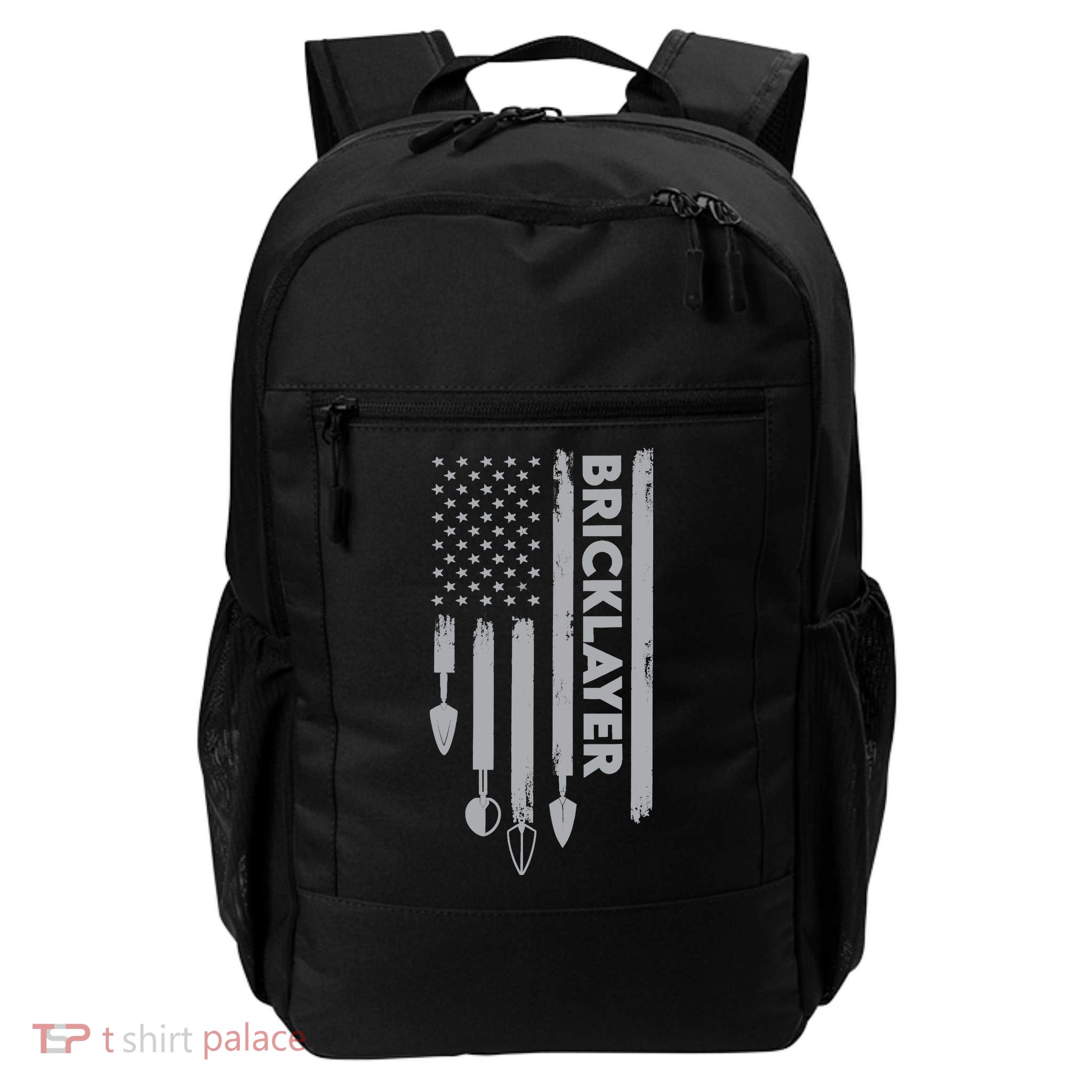 Bricklayer USA Flag America Brick Masonry Daily Commute Backpack