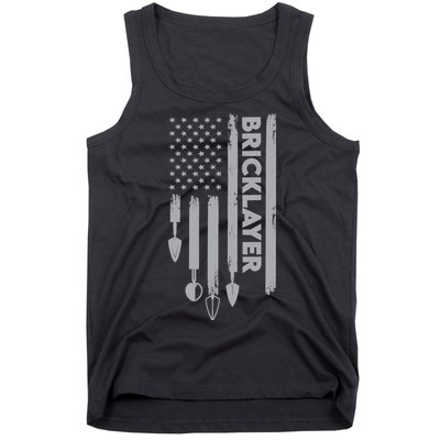 Bricklayer USA Flag America Brick Masonry Tank Top
