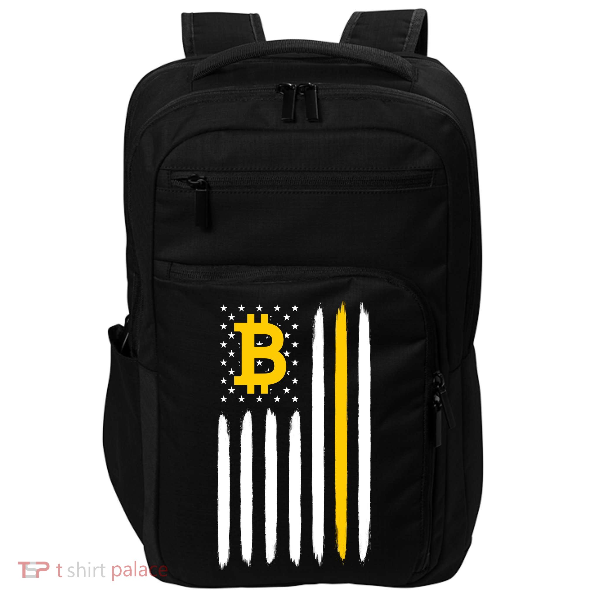 Bitcoin USA Flag Impact Tech Backpack