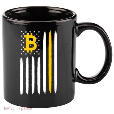 Bitcoin USA Flag 11oz C Handle Ceramic Mug
