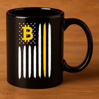 Bitcoin USA Flag 11oz C Handle Ceramic Mug