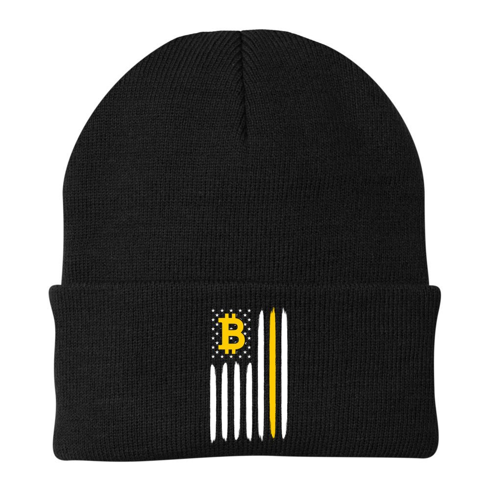 Bitcoin USA Flag Beanie