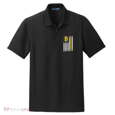 Bitcoin USA Flag Dry Zone Grid Polo
