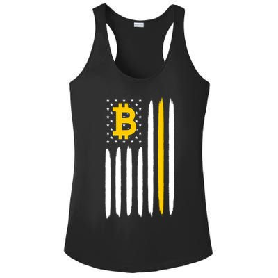 Bitcoin USA Flag Ladies PosiCharge Competitor Racerback Tank