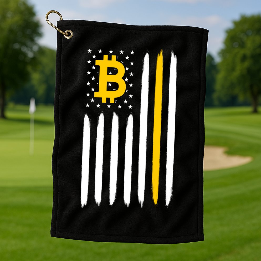 Bitcoin USA Flag Golf Towel
