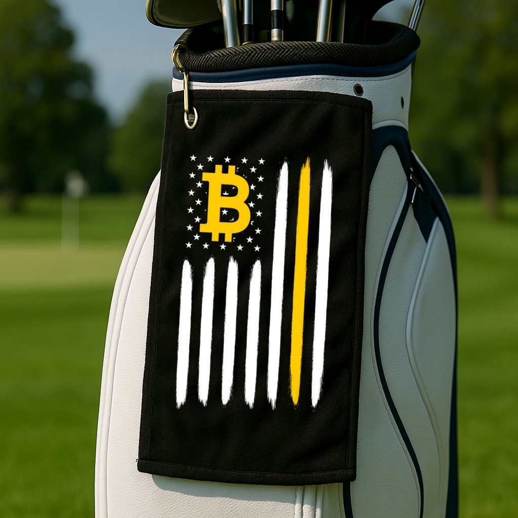 Bitcoin USA Flag Golf Towel