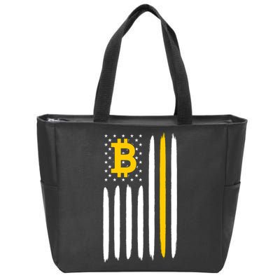 Bitcoin USA Flag Zip Tote Bag