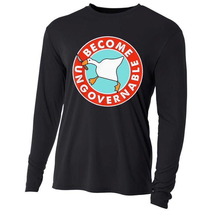 Become Ungovernable Funny Goose Cooling Performance Long Sleeve Crew