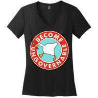 Become Ungovernable Funny Goose Women's V-Neck T-Shirt
