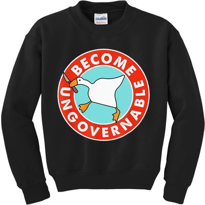 Become Ungovernable Funny Goose Kids Sweatshirt