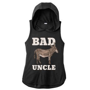 BADASS Uncle Funny Pun Cool Ladies PosiCharge Tri-Blend Wicking Draft Hoodie Tank