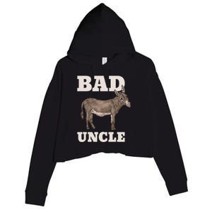 BADASS Uncle Funny Pun Cool Crop Fleece Hoodie