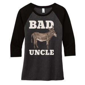 BADASS Uncle Funny Pun Cool Women's Tri-Blend 3/4-Sleeve Raglan Shirt