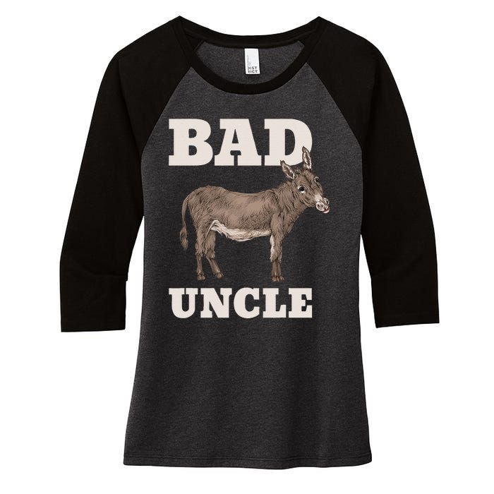 BADASS Uncle Funny Pun Cool Women's Tri-Blend 3/4-Sleeve Raglan Shirt