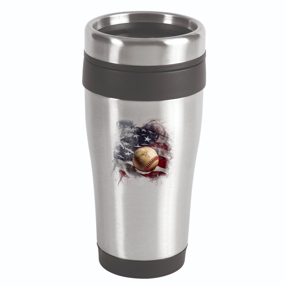 Baseball Usa Flag 16oz Travel Tumbler