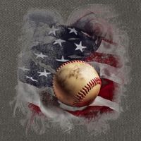 Baseball Usa Flag Cotton Canvas Backpack