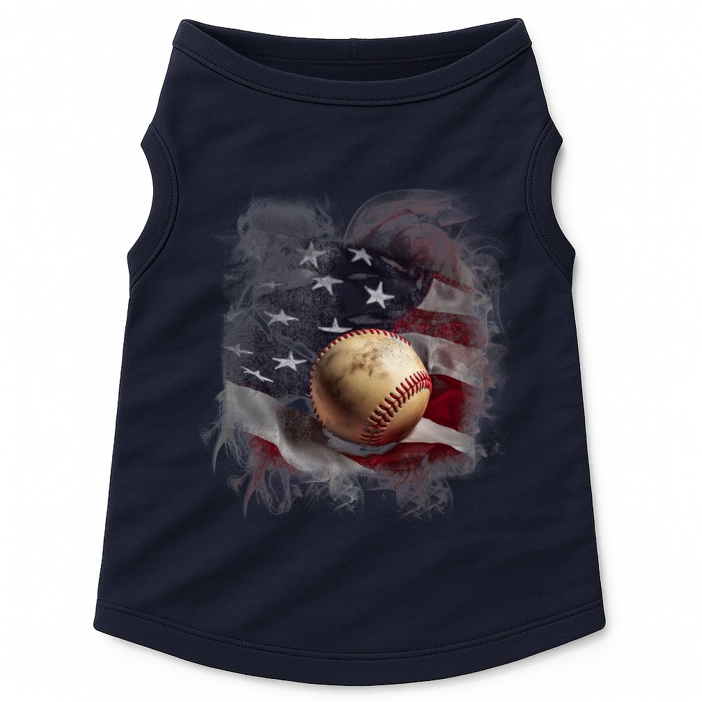 Baseball Usa Flag Doggie Tank
