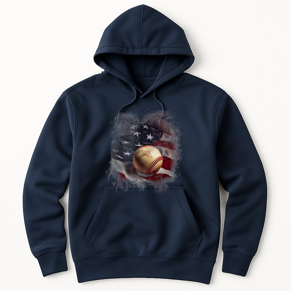 Baseball Usa Flag Hoodie