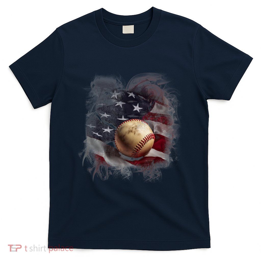 Baseball Usa Flag T-Shirt