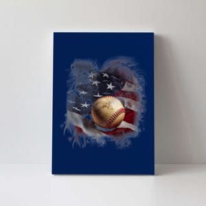 Baseball Usa Flag Canvas