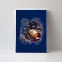 Baseball Usa Flag Canvas