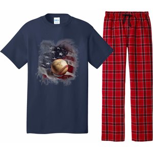 Baseball Usa Flag Pajama Set