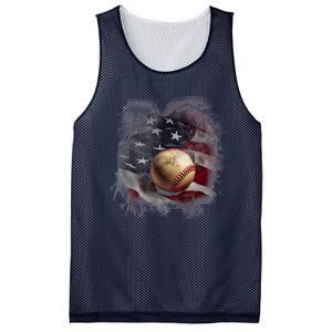 Baseball Usa Flag Mesh Reversible Basketball Jersey Tank