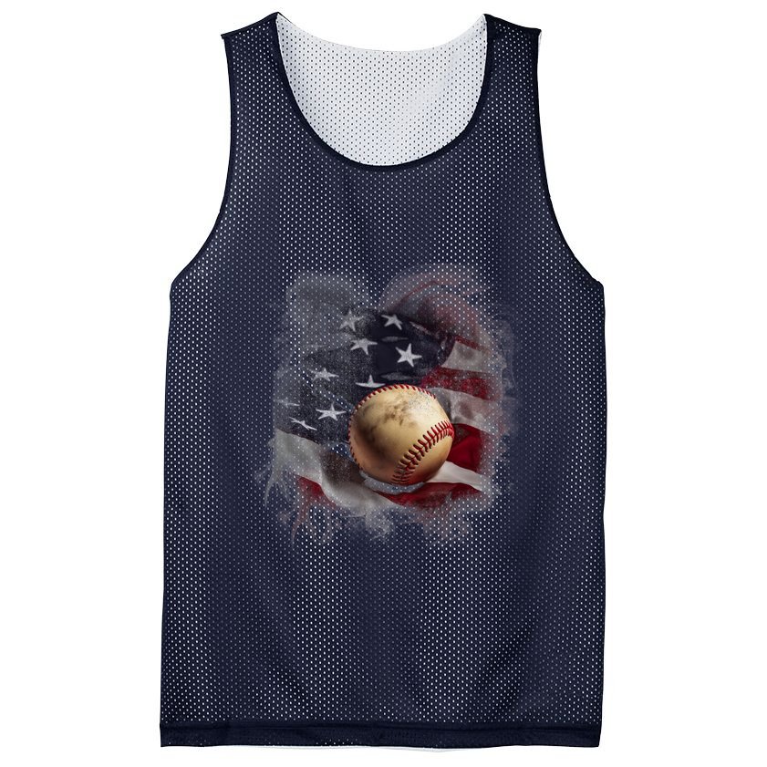 Baseball Usa Flag Mesh Reversible Basketball Jersey Tank