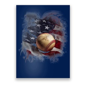 Baseball Usa Flag Poster