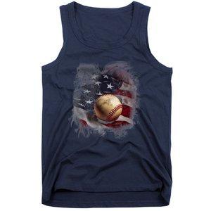 Baseball Usa Flag Tank Top