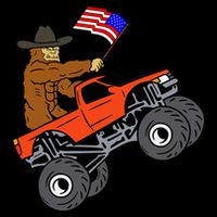Bigfoot Usa Flag Monster Truck Drawstring Bag